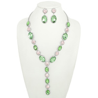 JEWELED LARIAT NECKLACE SET
