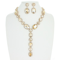 JEWELED LARIAT NECKLACE SET