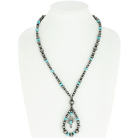 WESTERN CACTUS NAVAJO PEARL PENDANT NECKLACE