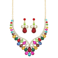 CRYSTAL TEARDROP NECKLACE SET