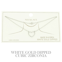 CZ GOLD PLATED HEART PENDANT NECKLACE