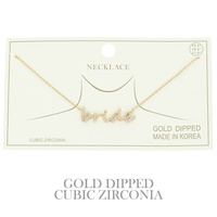 CZ GOLD PLATED BRIDE PENDANT NECKLACE