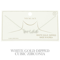 CZ GOLD PLATED BRIDE PENDANT NECKLACE