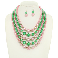 MULTI LAYERED PEARL NECKLACE SET