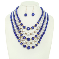MULTI LAYERED PEARL NECKLACE SET