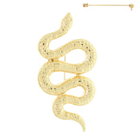 METAL TEXTURED SNAKE BROOCH