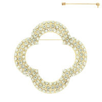 QUATREFOIL RHINESTONE BROOCH