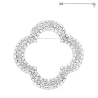 QUATREFOIL RHINESTONE BROOCH