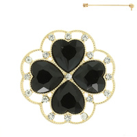 FLOWER SHAPE GLASS BROOCH