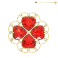 FLOWER SHAPE GLASS BROOCH