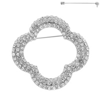 RHINESTONE QUATREFOIL BROOCH PIN