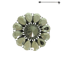 FLORAL MULTI-CUT CRYSTAL BROOCH PIN