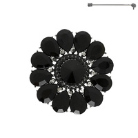 FLORAL MULTI-CUT CRYSTAL BROOCH PIN