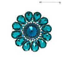 FLORAL MULTI-CUT CRYSTAL BROOCH PIN