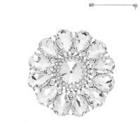 FLORAL MULTI-CUT CRYSTAL BROOCH PIN
