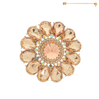 FLORAL MULTI-CUT CRYSTAL BROOCH PIN
