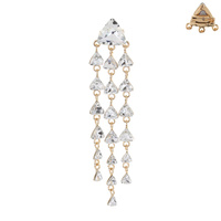 CASCADING CRYSTAL BROOCH PIN