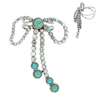WESTERN TURQUOISE LONGTAIL BOW CUFF RING