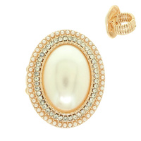 OVAL PEARL STRETCH RING