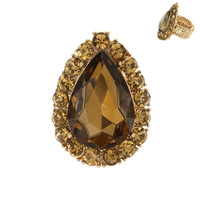 MULTI-CUT CRYSTAL TEARDROP RING