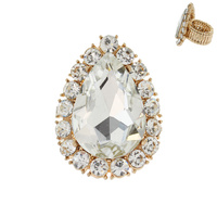 MULTI-CUT CRYSTAL TEARDROP RING