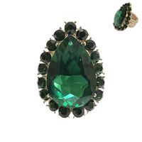 MULTI-CUT CRYSTAL TEARDROP RING