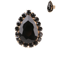 MULTI-CUT CRYSTAL TEARDROP RING