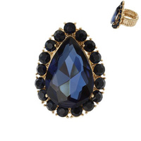 MULTI-CUT CRYSTAL TEARDROP RING