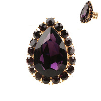 MULTI-CUT CRYSTAL TEARDROP RING