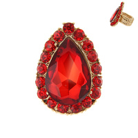 MULTI-CUT CRYSTAL TEARDROP RING