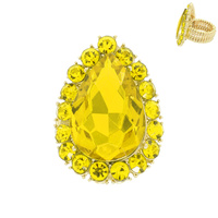 MULTI-CUT CRYSTAL TEARDROP RING