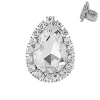 MULTI-CUT CRYSTAL TEARDROP RING