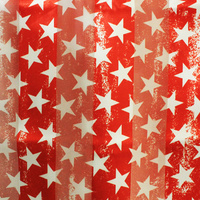 VINTAGE PATRIOTIC STAR CHIFFON  SATIN SCARF WRAP
