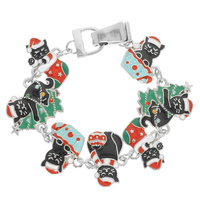 CHRISTMAS CAT CHARM BRACELET