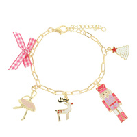 CHRISTMAS THEME ENAMEL CHARM BRACELET