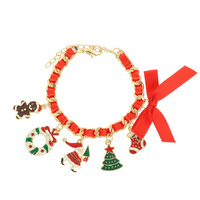 CHRISTMAS THEME ENAMEL CHARM BRACELET