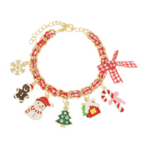 CHRISTMAS THEME ENAMEL CHARM BRACELET