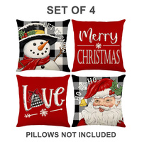 CHRISTMAS PLAID CUSHION COVER SET
