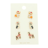 CHRISTMAS DOG THEME EARRING SET