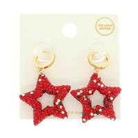 CHRISTMAS GOLD DIPPED CRYSTAL STAR EARRINGS