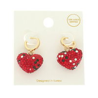 CHRISTMAS GOLD DIPPED CRYSTAL HEART EARRINGS