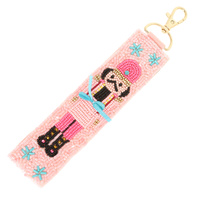 CHRISTMAS NUTCRACKER SEED BEAD KEYCHAIN