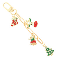 CHRISTMAS THEME BAG CHARM KEYCHAIN