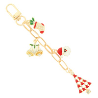 CHRISTMAS THEME BAG CHARM KEYCHAIN