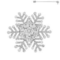 CHRISTMAS RHINESTONE SNOWFLAKE BROOCH PIN