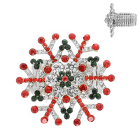 CHRISTMAS CRYSTAL RHINESTONE SNOWFLAKE STRETCH RING